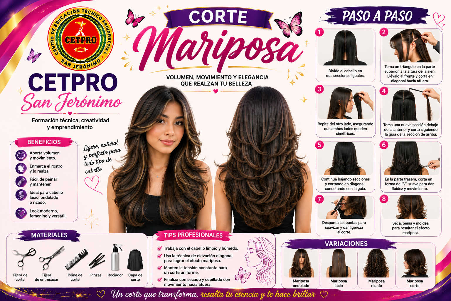 CORTE MARIPOSA PARA DAMAS