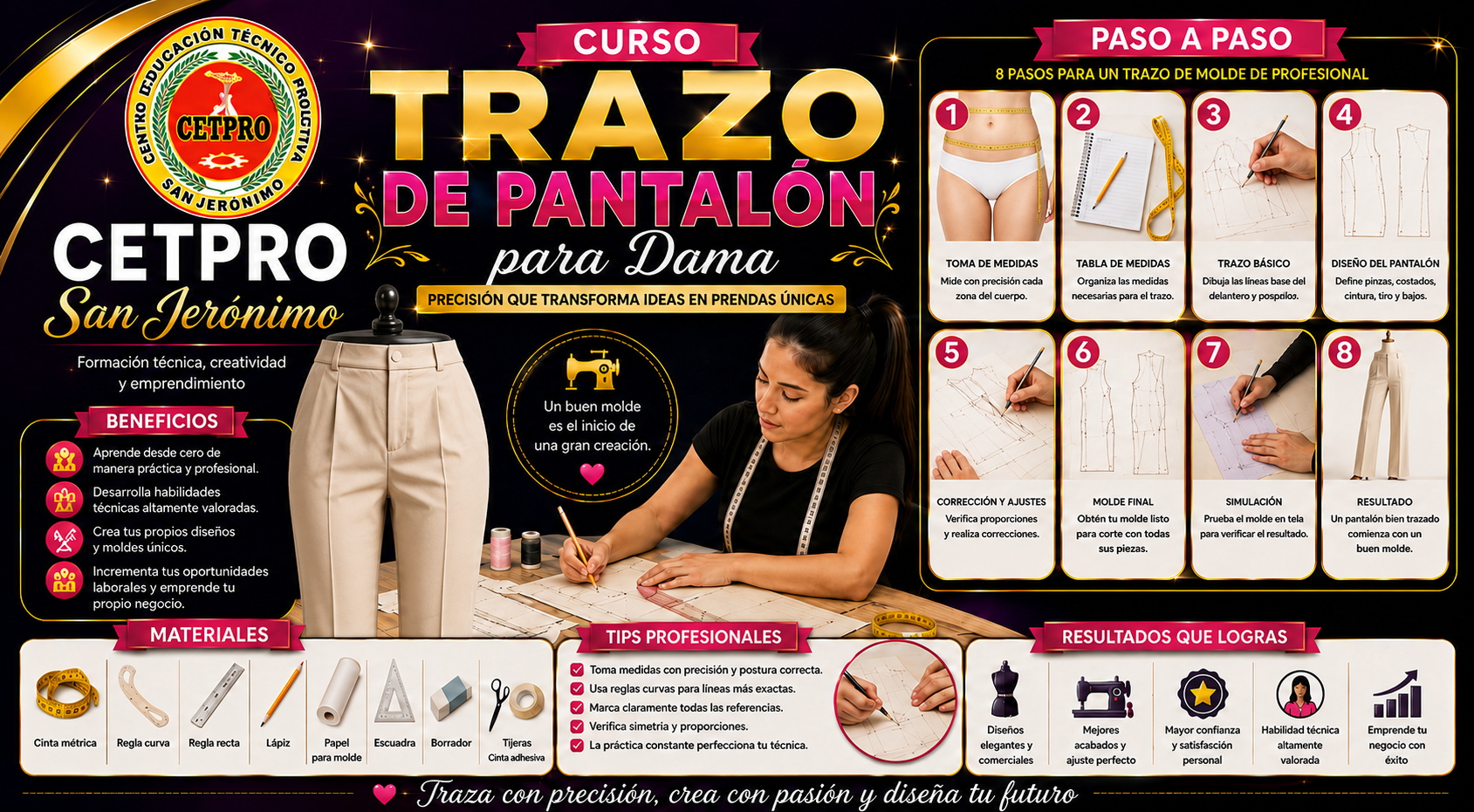 Trazo de pantalón de dama